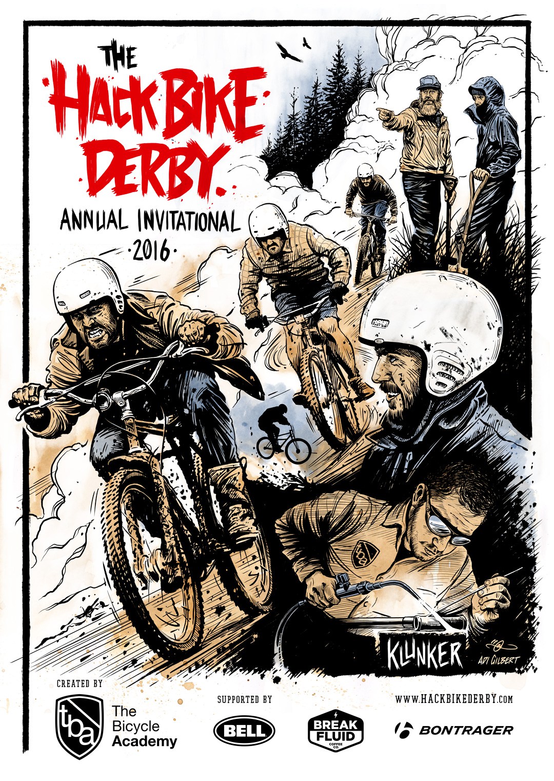 Hack Bike Derby Poster by Adi Gilbert