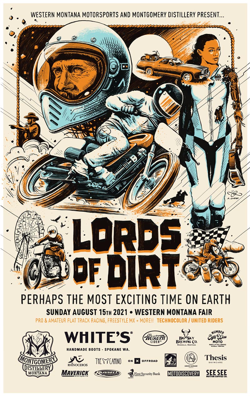 Lords of Dirt flat track race poster 2021