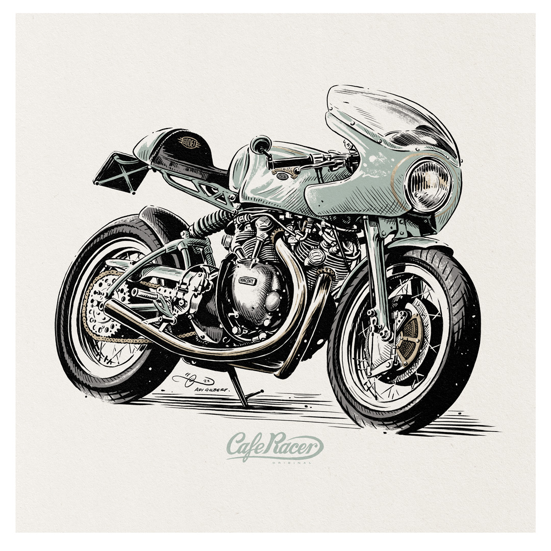 Godet Motorcycles Vincent Grey Lightning by Adi Gilbert