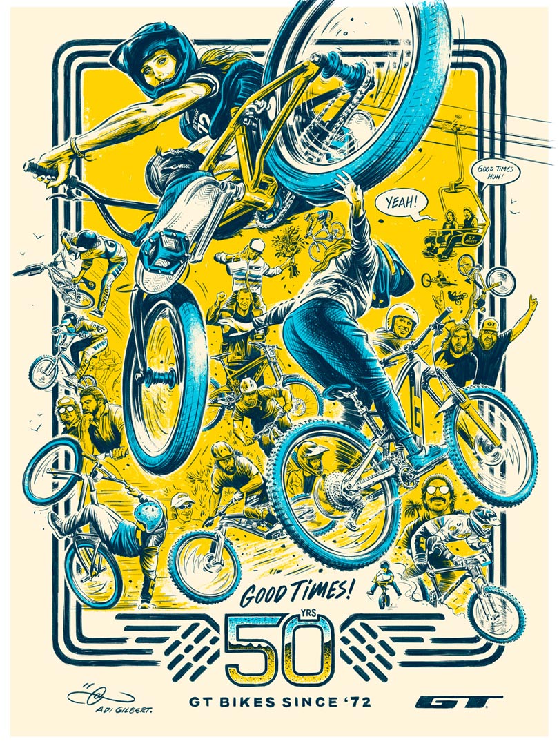 GT BIKES 50YRS of Good Times Poster