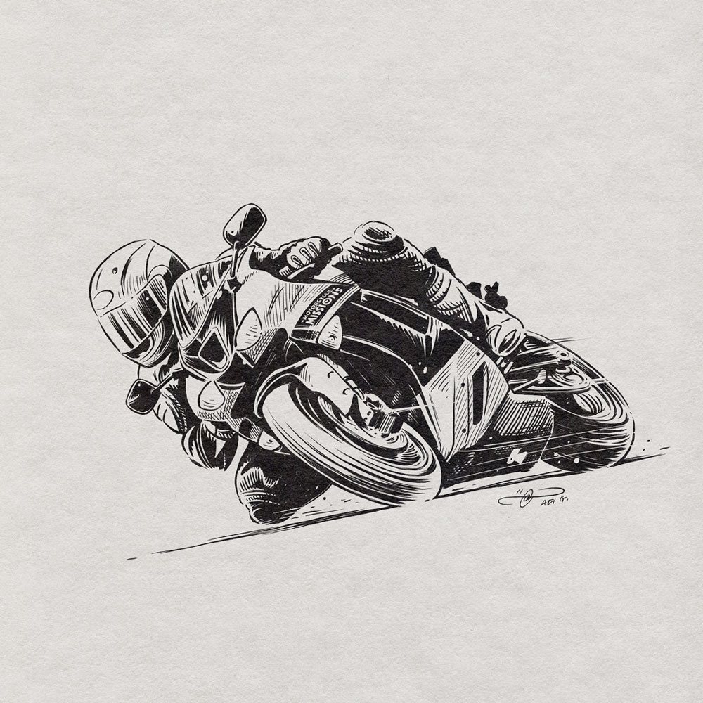 Street bike illustration by Adi Gilbert
