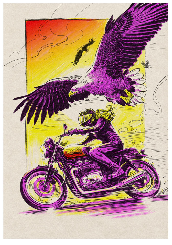 Devitt Motorcycle Insurance Poster - Triumph and Eagle